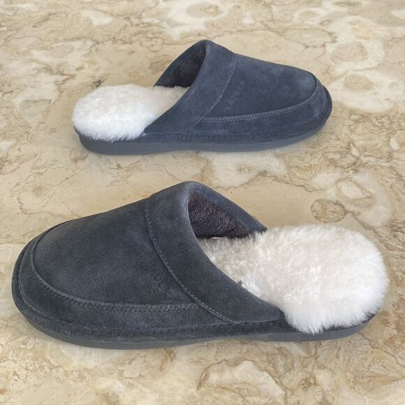 NEW! Nukbuuk Spencer Men’s Leather & Sheepskin Slippers - Picture 5 of 12